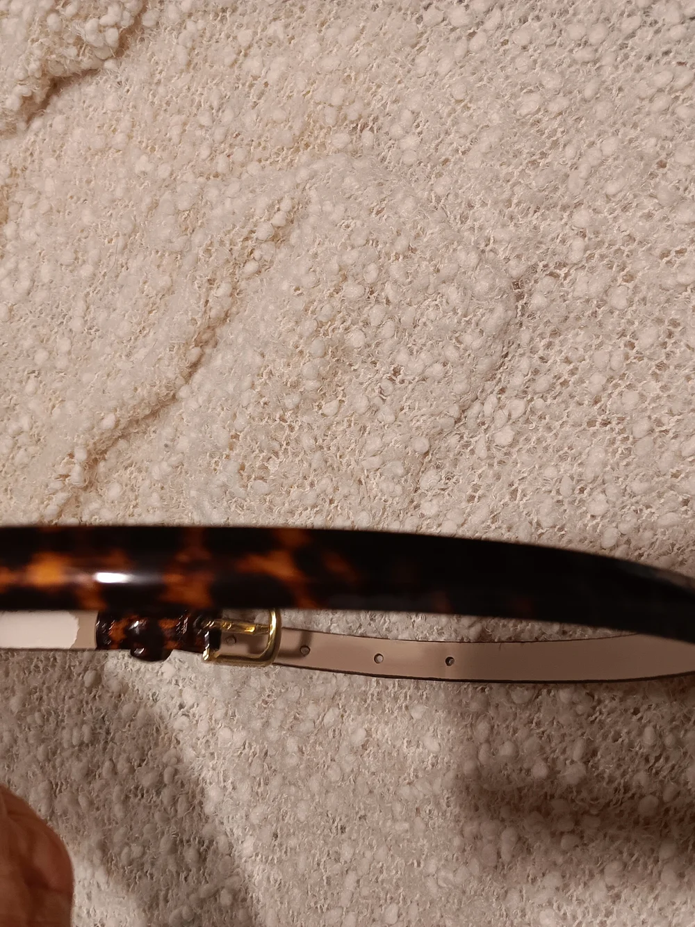 Ann Taylor Leopard-Pattern Slim Belt with Gold Buckle
